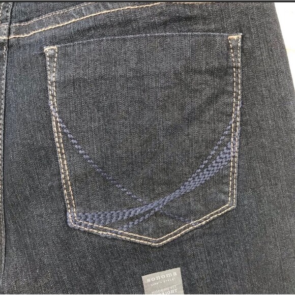 NWT-Women’s sz 14 Short Modern Fit Straight Leg Jeans in Dark Denim by Sonoma - Picture 3 of 5